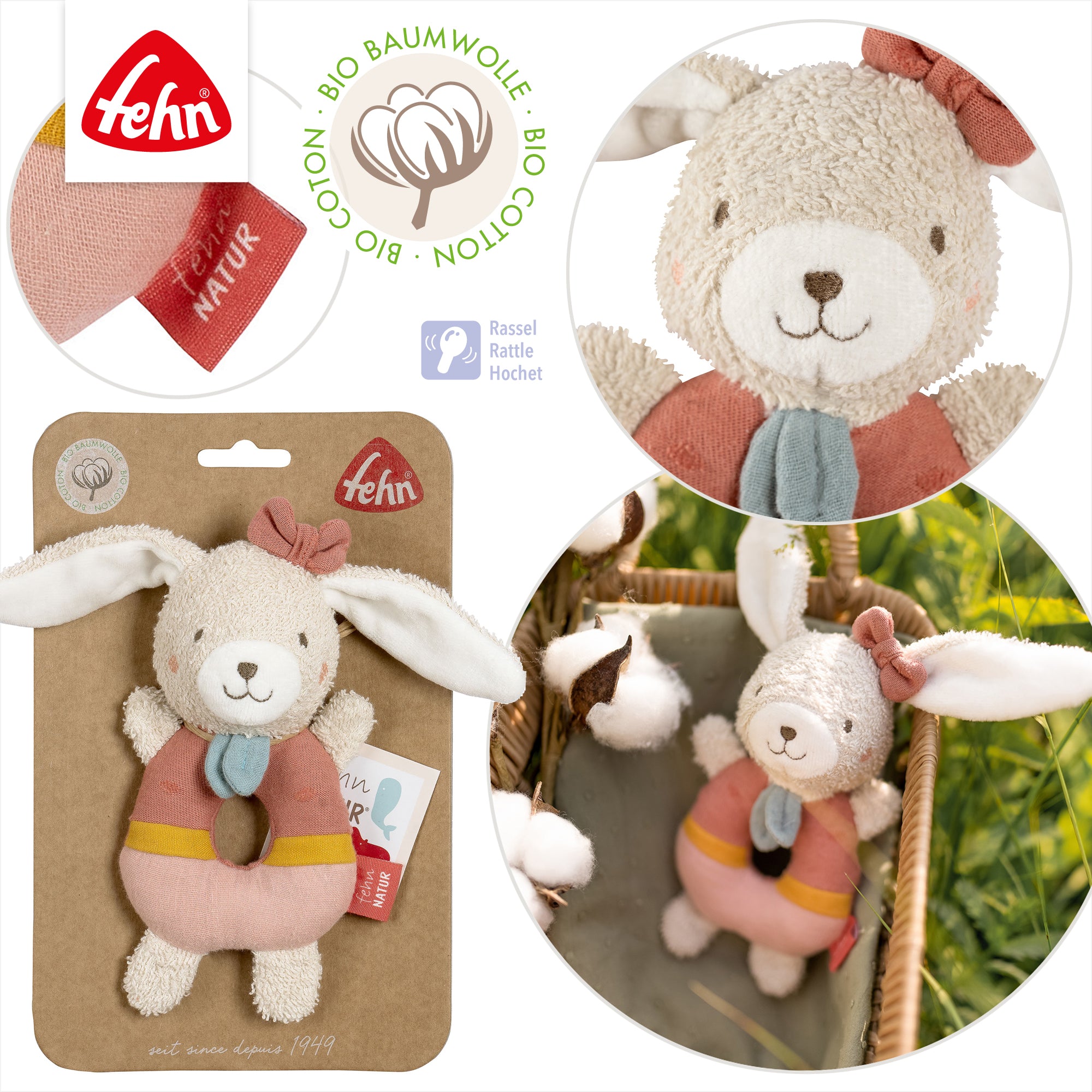 FehnNATUR Soft Rattle Hare