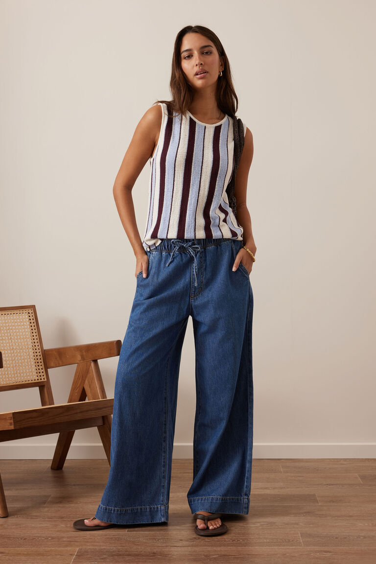 Andie Wide Leg Drawstring Pant