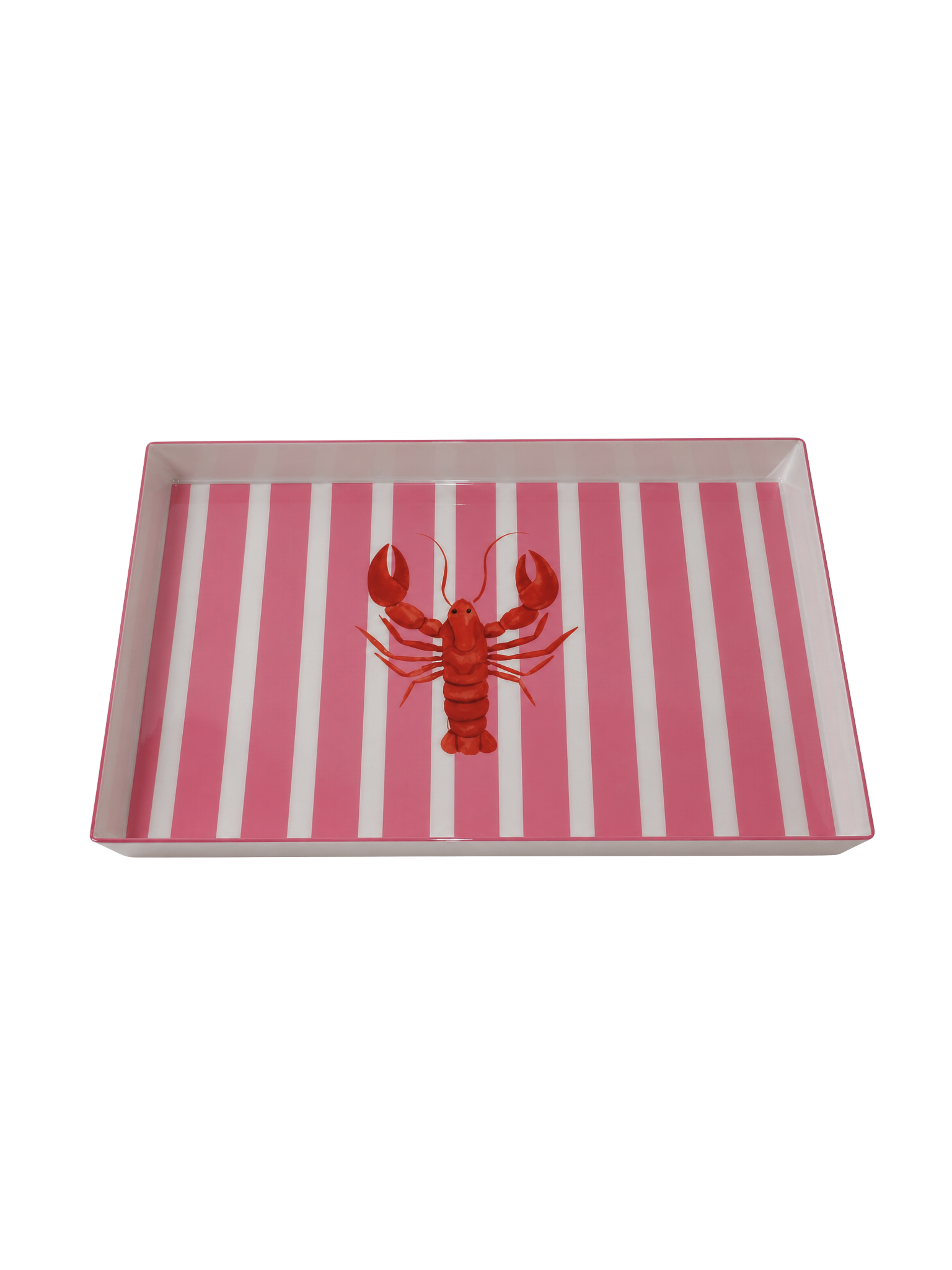PINK STRIPE LOBSTER TRAY