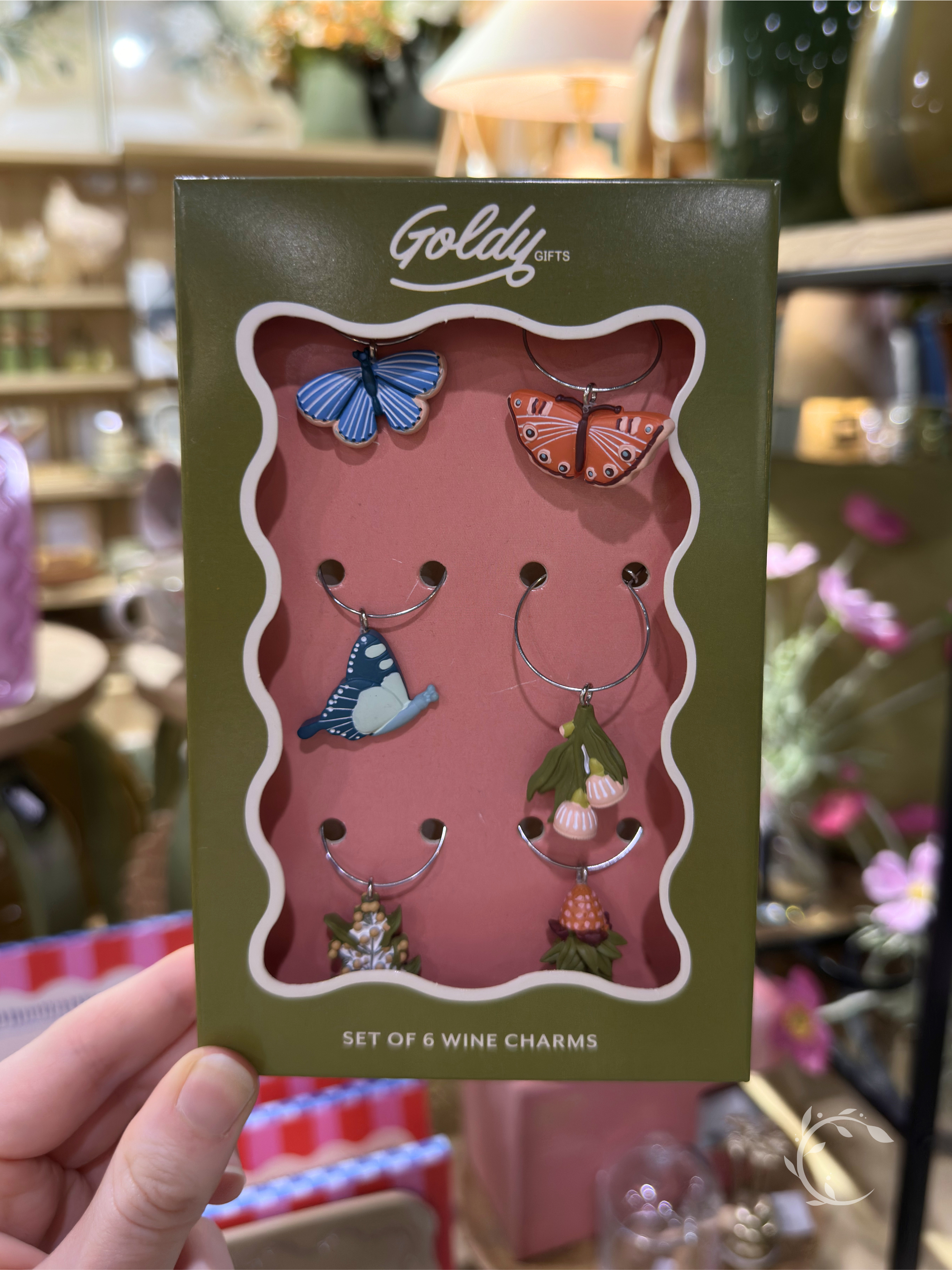 Nancy Bird S/6 Resin Wine Charms