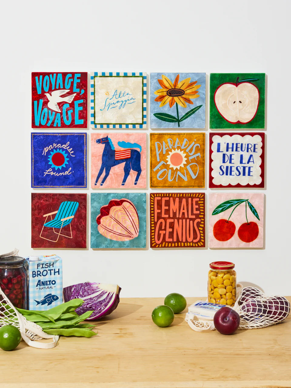 Superette Sunflower Tile Wall Art