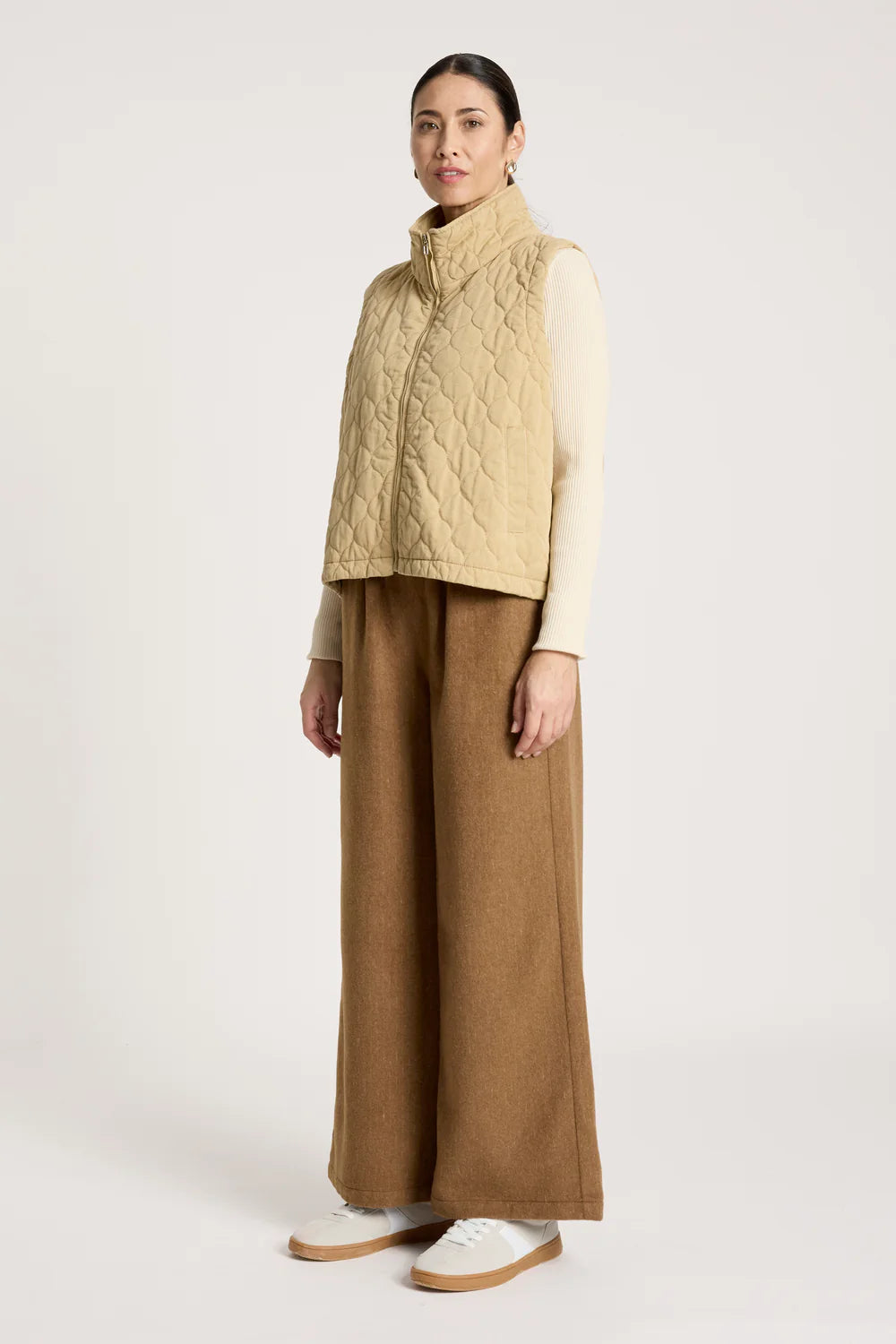 Sansi Quilted Crop Vest