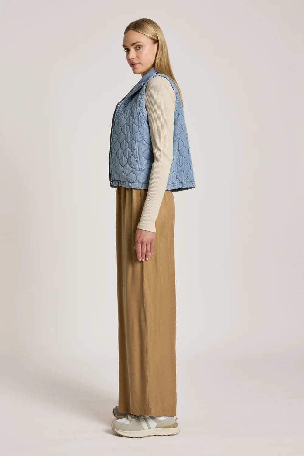 Sansi Quilted Crop Vest