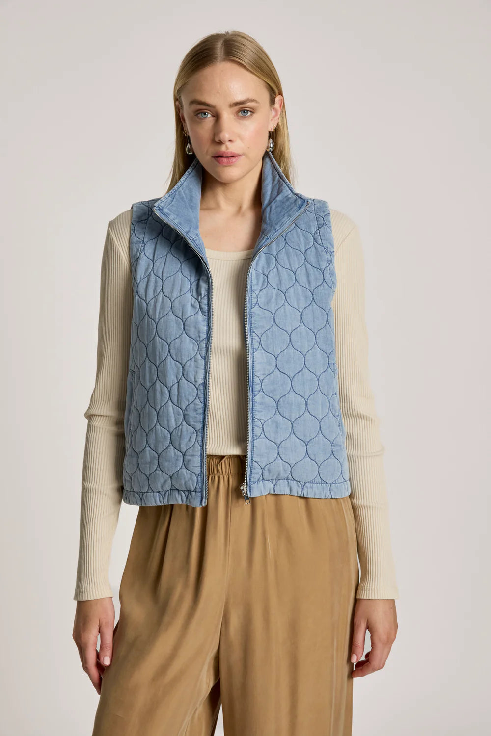 Sansi Quilted Crop Vest