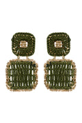 Berber Drop Earring - Olive Square