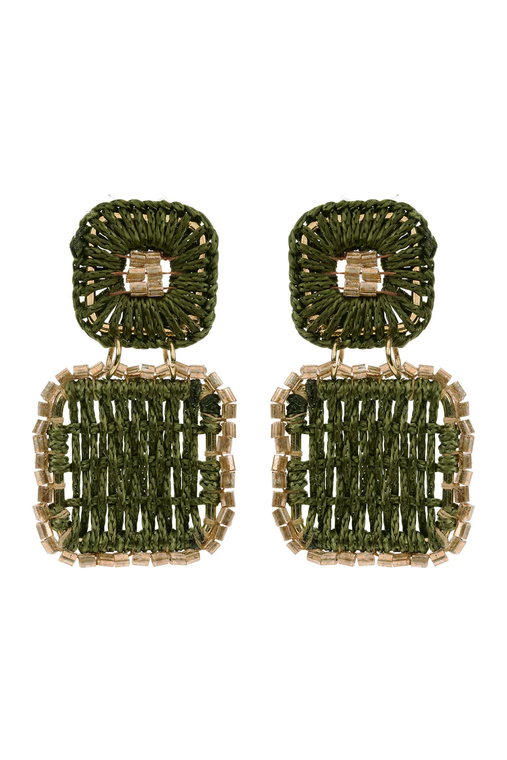 Berber Drop Earring - Olive Square