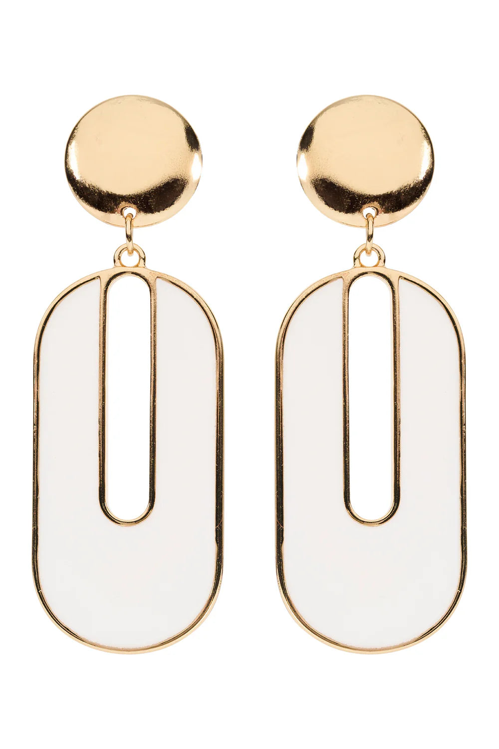 Amira Oval Earring - White