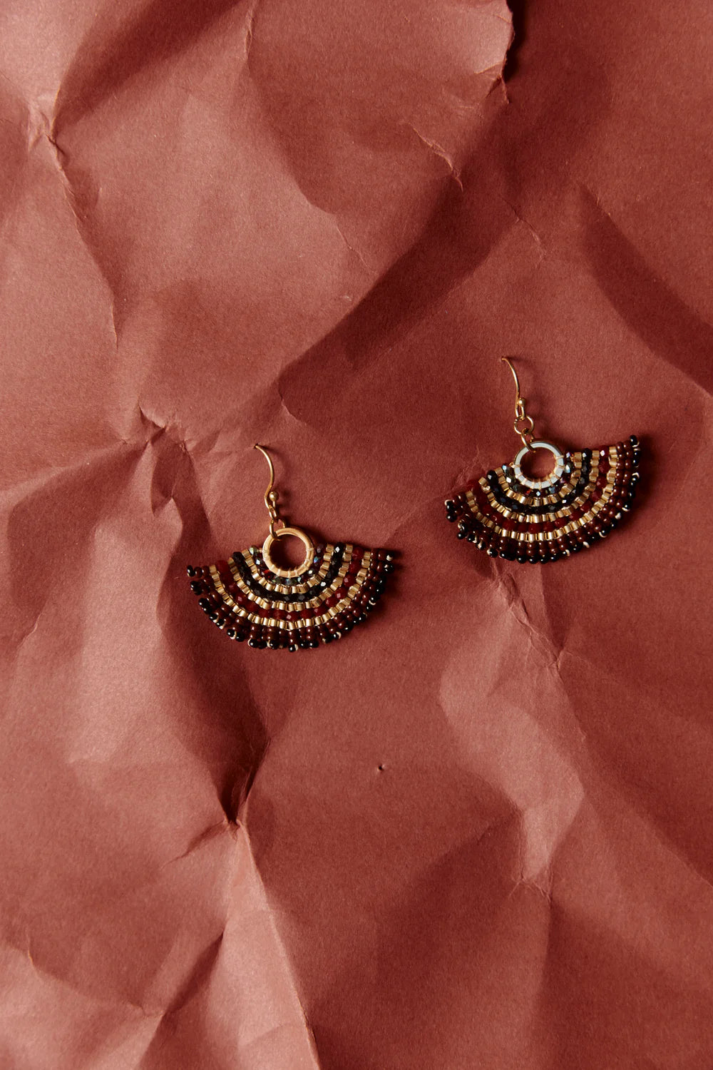 Ayla Fan Earring - Mahogany