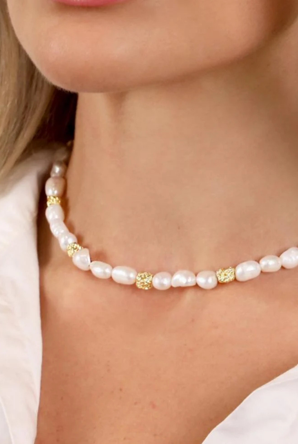 Elijah - Crushed Gold Beads - Fresh Water Pearls