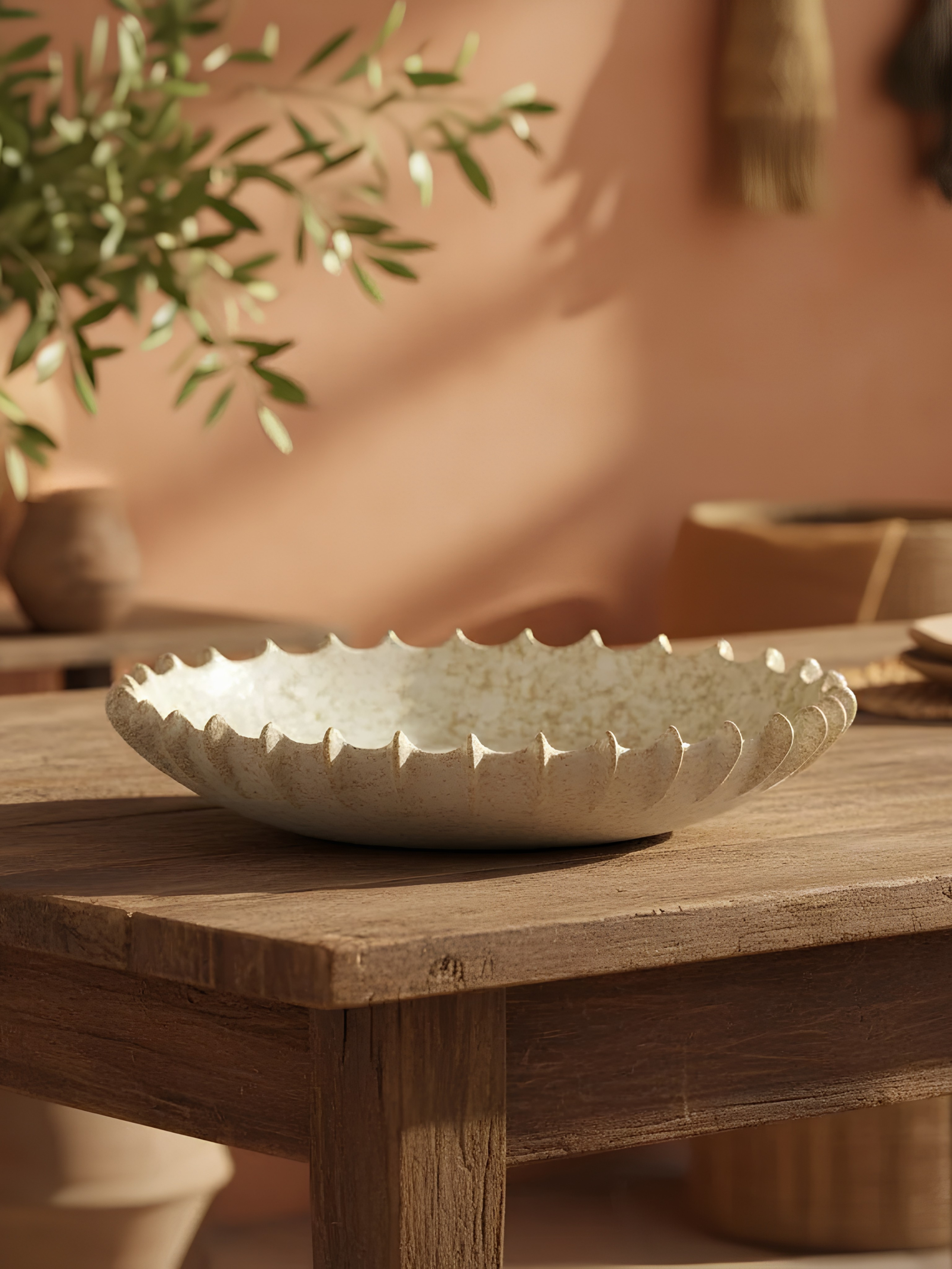 Gaia Ceramic Platter 37x6.5cm