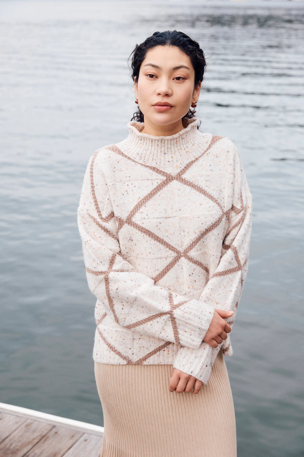 Mckenna Diamond Jumper SMALL - Ivory