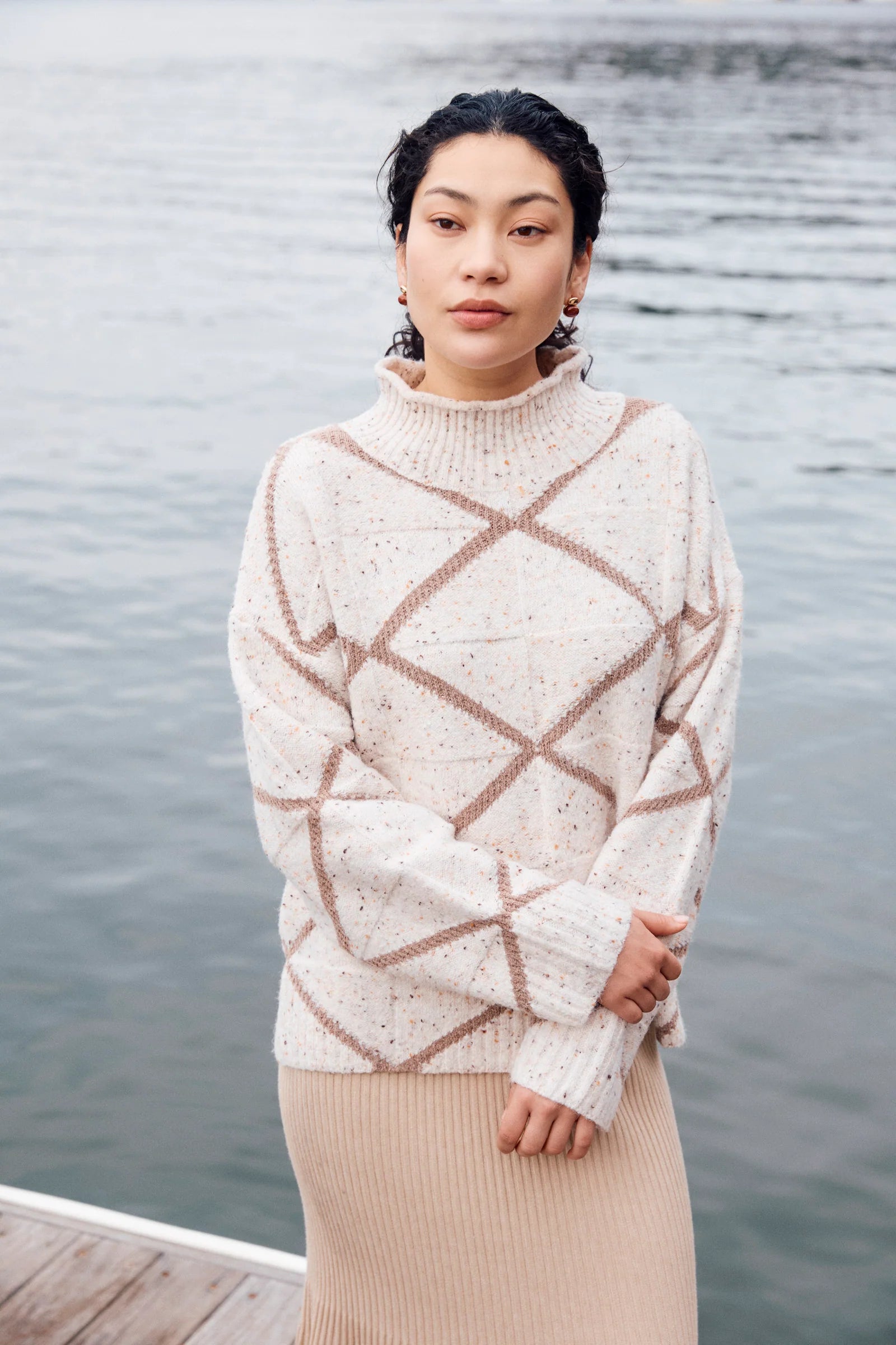 Mckenna Diamond Jumper SMALL - Ivory