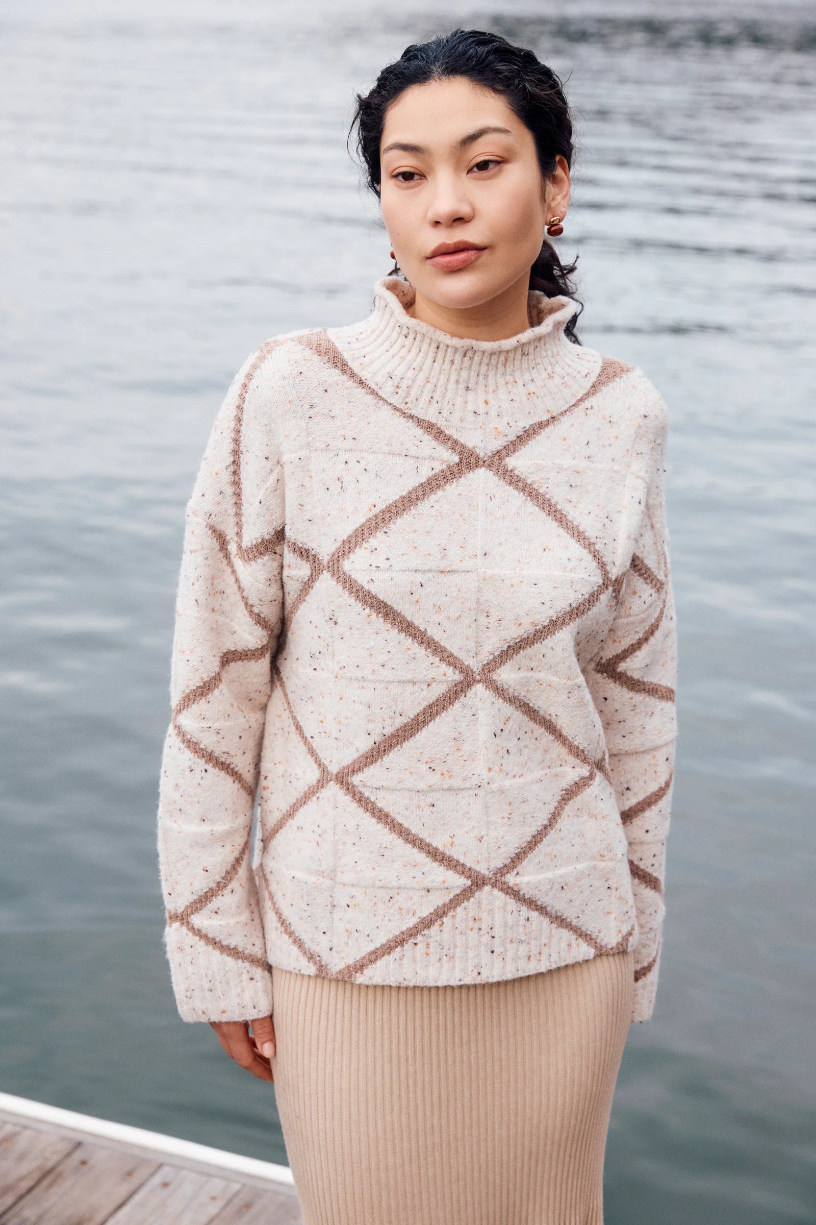 Mckenna Diamond Jumper SMALL - Ivory