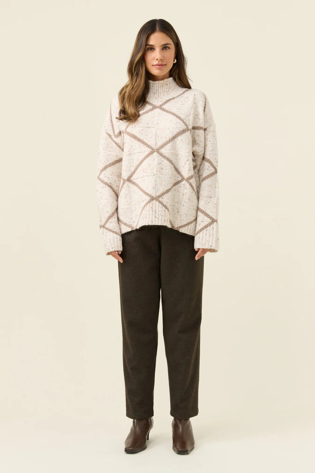 Mckenna Diamond Jumper SMALL - Ivory