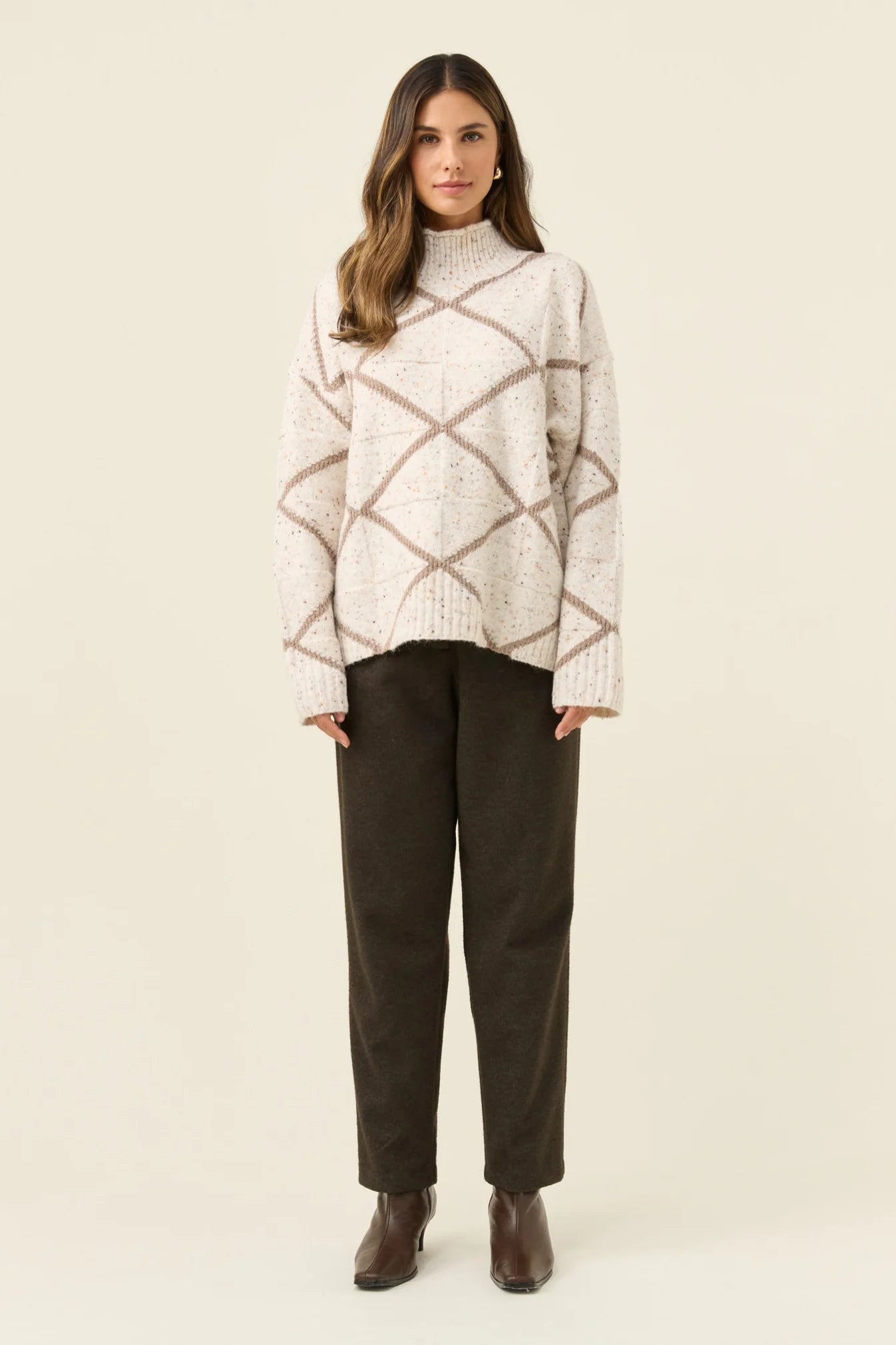 Mckenna Diamond Jumper SMALL - Ivory