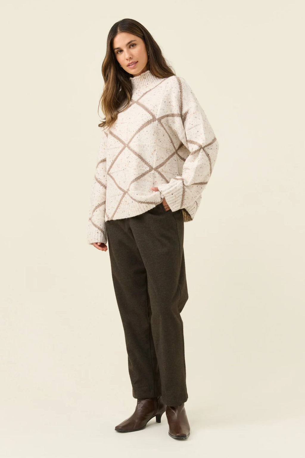 Mckenna Diamond Jumper SMALL - Ivory
