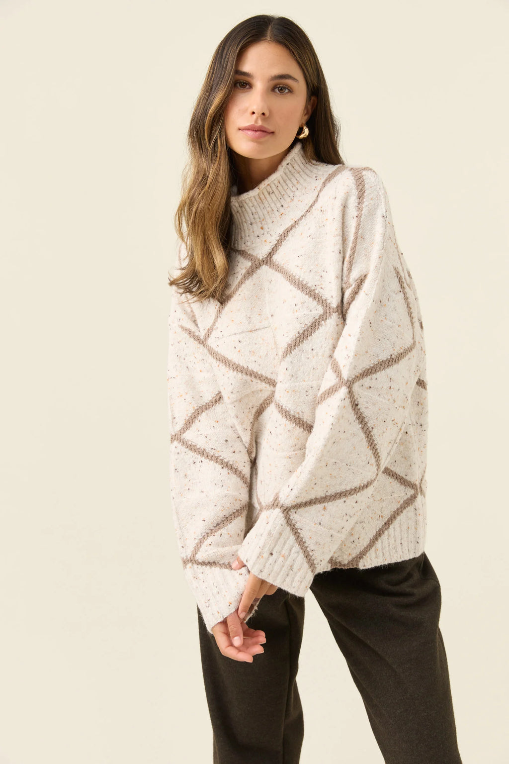 Mckenna Diamond Jumper SMALL - Ivory