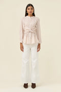 Quinn Wrap Shirt SMALL - Stone