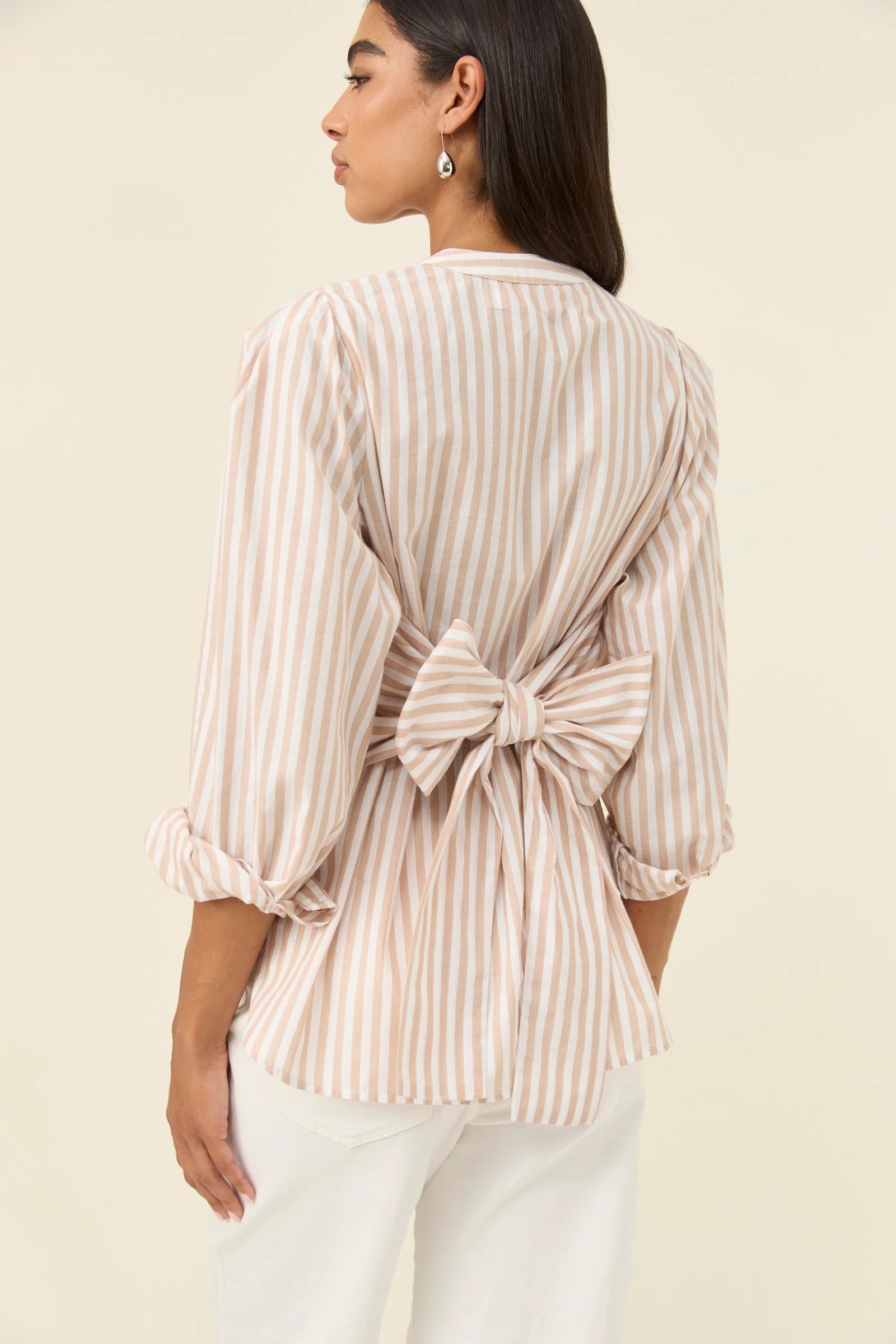 Quinn Wrap Shirt SMALL - Stone