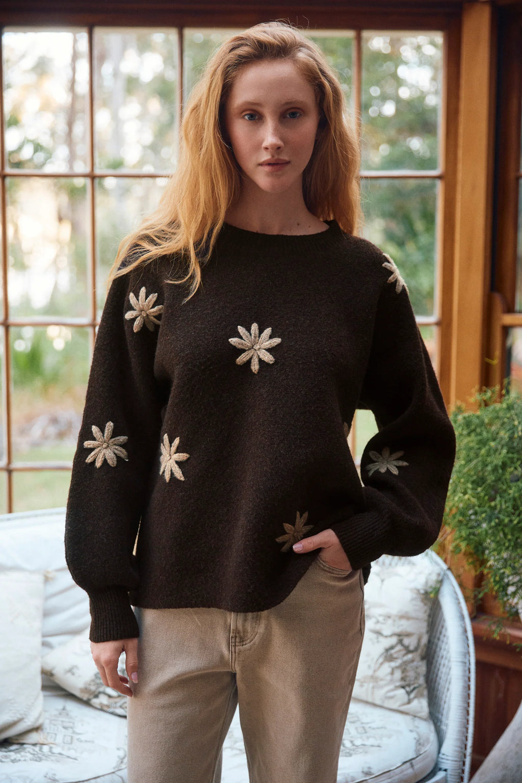 Miru Stitch Flower Jumper
