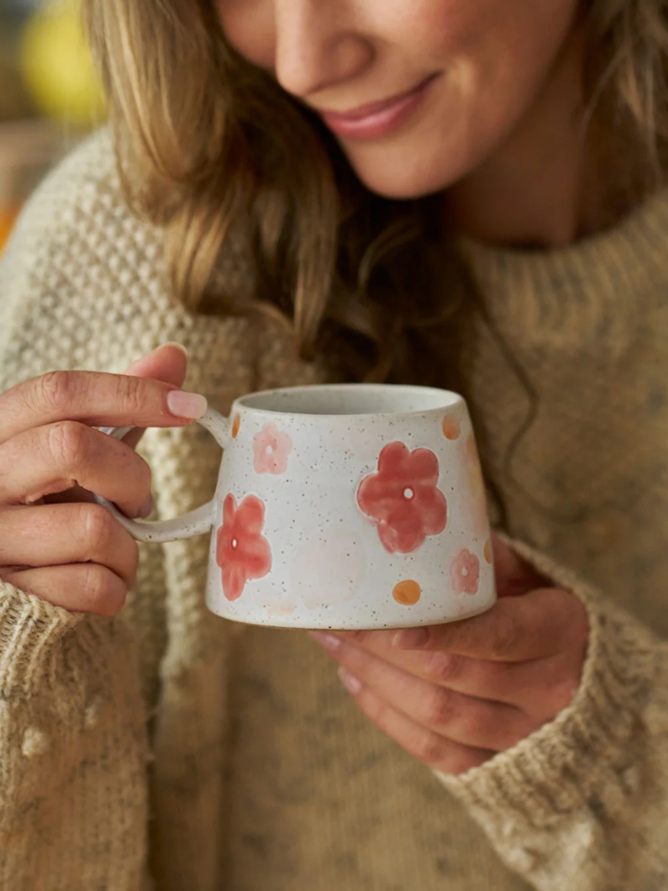 Large Handled Mug - BARBARA FLOWER GARDEN