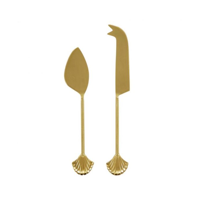 Clam S/2 Stainless Steel Cheese Knives