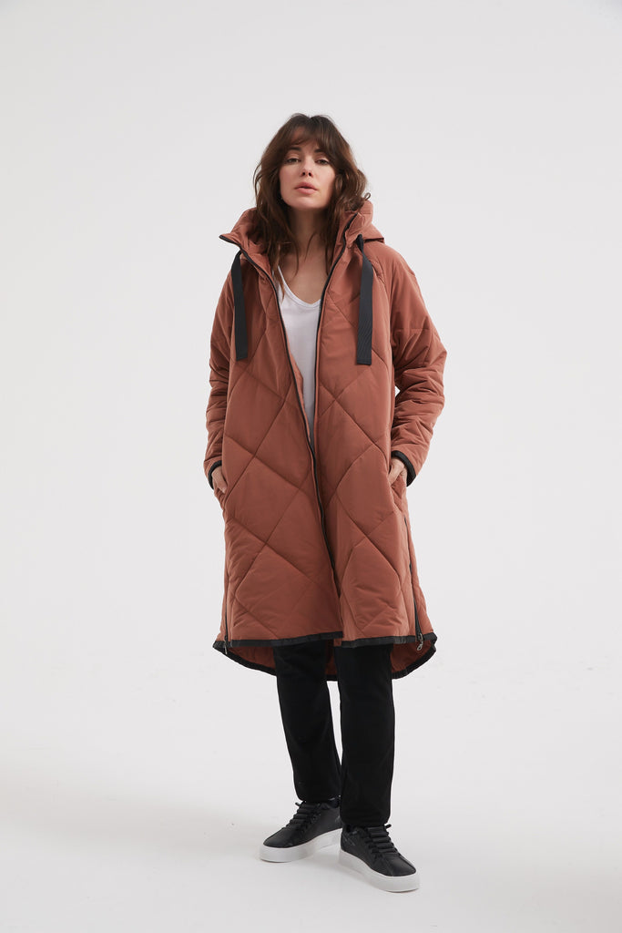 Zip Hem Winter Coat