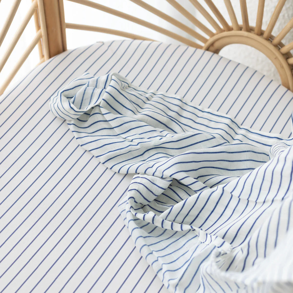 Organic Muslin Wrap - BRETON STRIPE