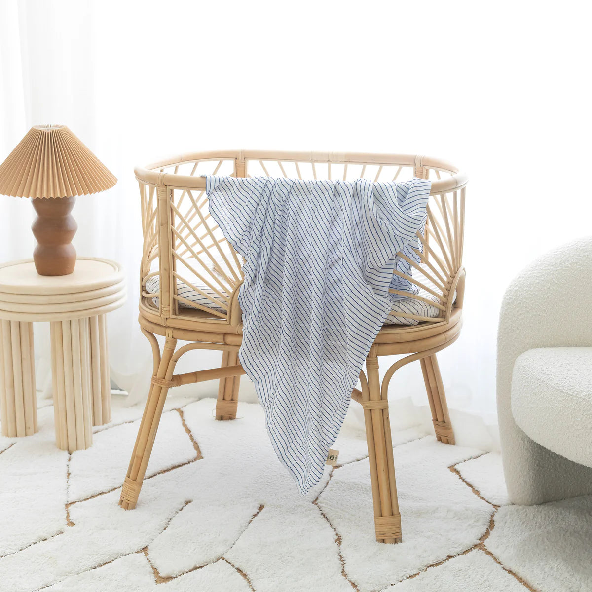 Organic Muslin Wrap - BRETON STRIPE