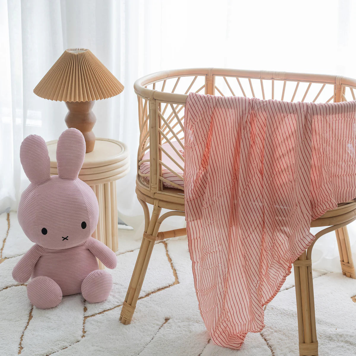 Organic Muslin Wrap - STRAWBERRY STRIPE