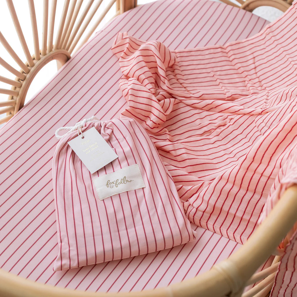 Organic Muslin Wrap - STRAWBERRY STRIPE