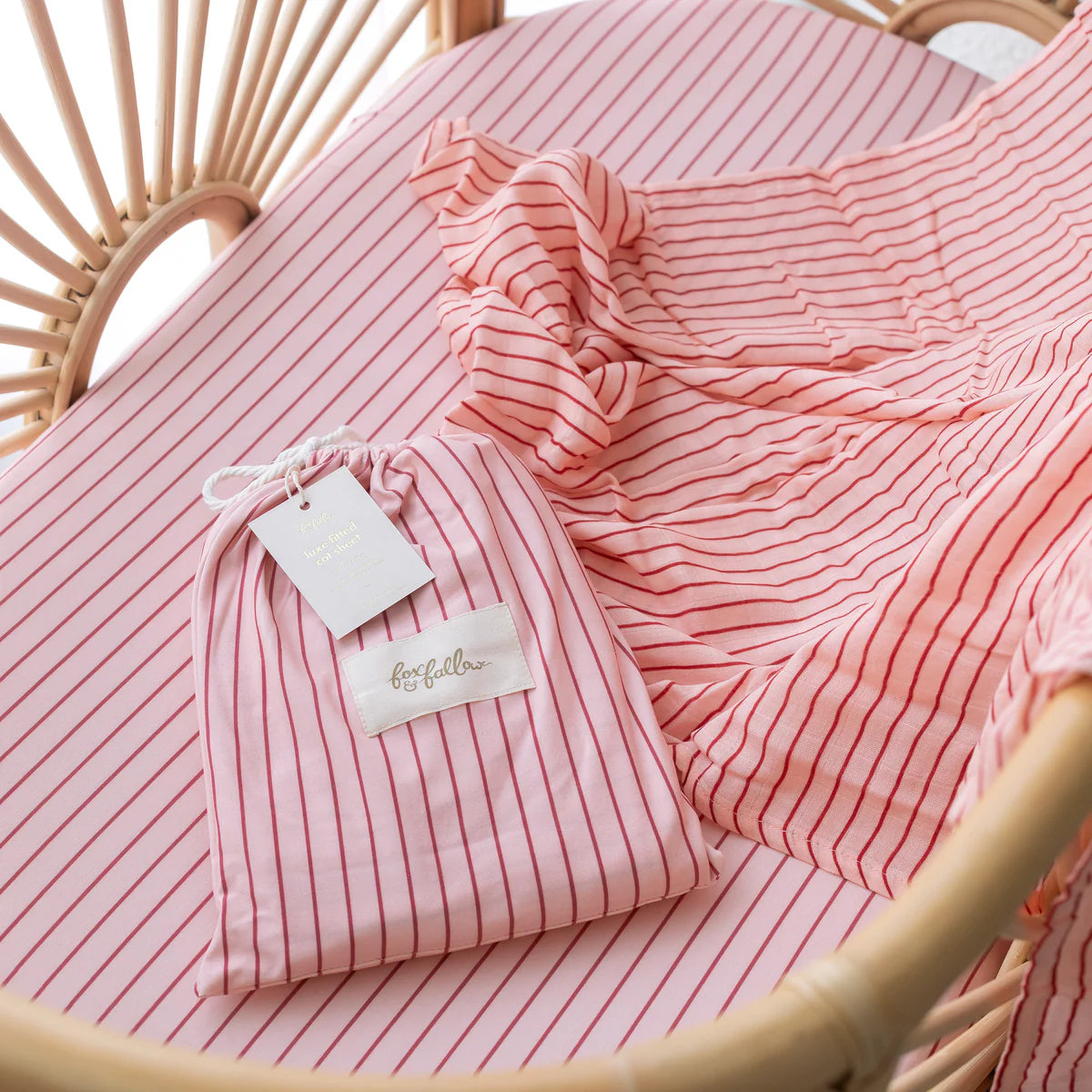 Organic Muslin Wrap - STRAWBERRY STRIPE
