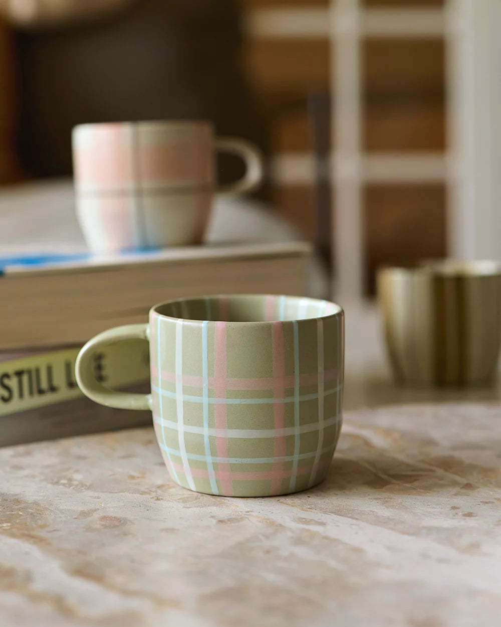 Mug - Sage & Blush Check Cats Pyjamas