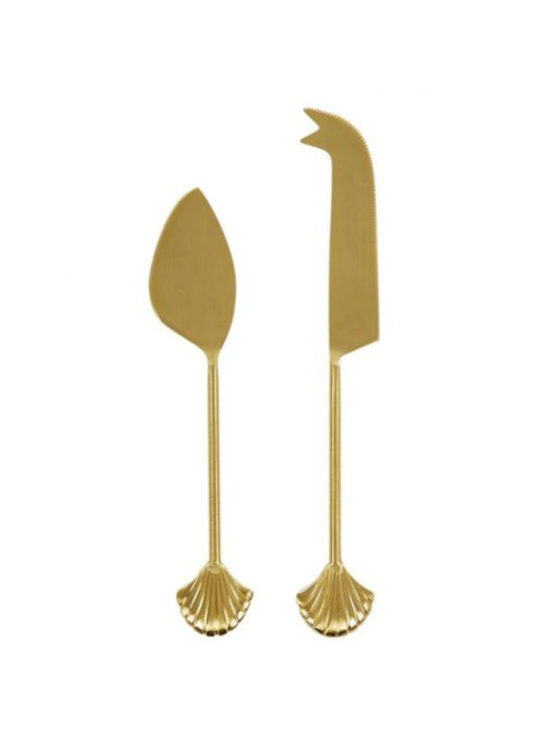 Clam S/2 Stainless Steel Cheese Knives