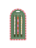 A Dopo Pen Set of 3 - Flower Stripe Lemon