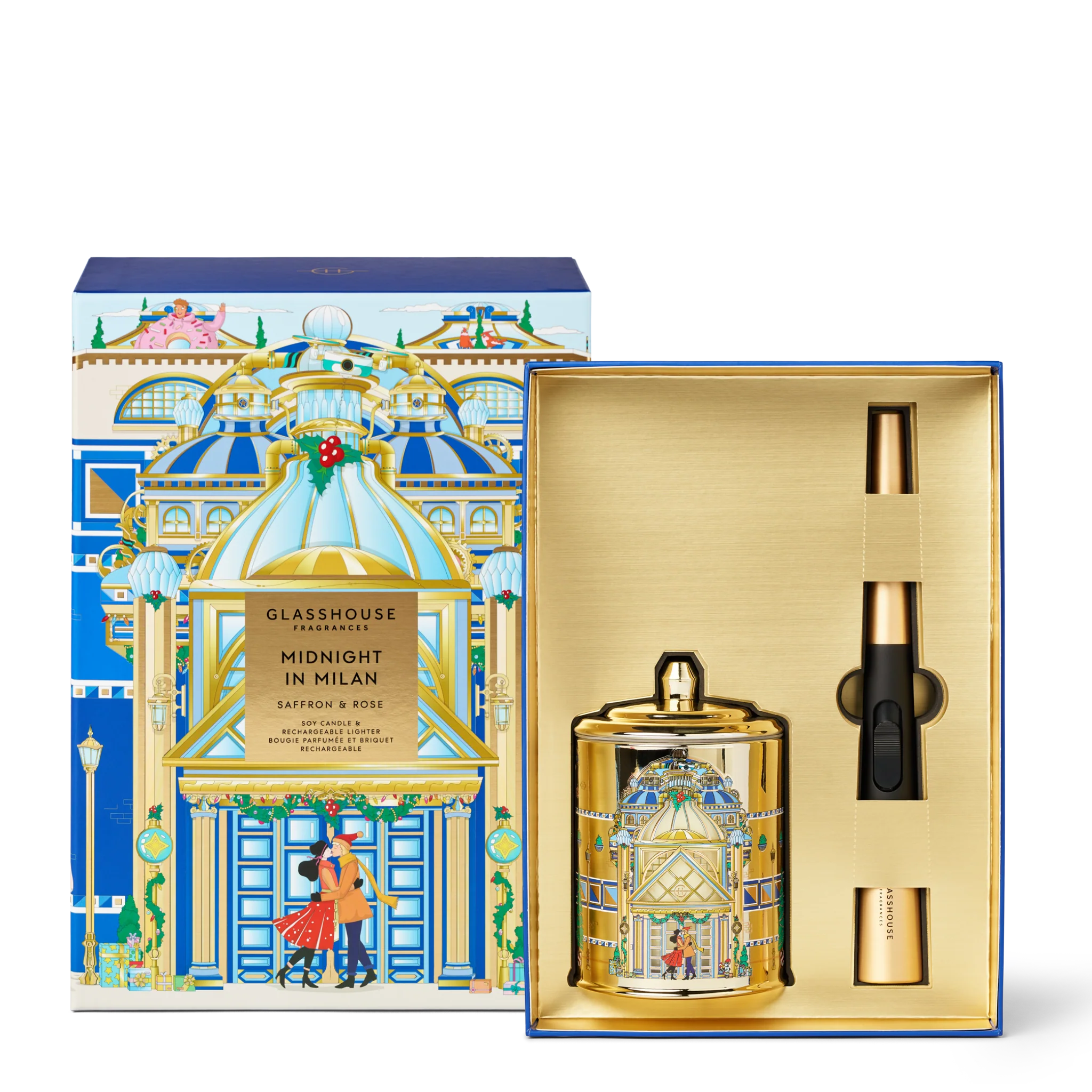 MIDNIGHT IN MILAN CANDLE AND LIGHTER GIFT SET