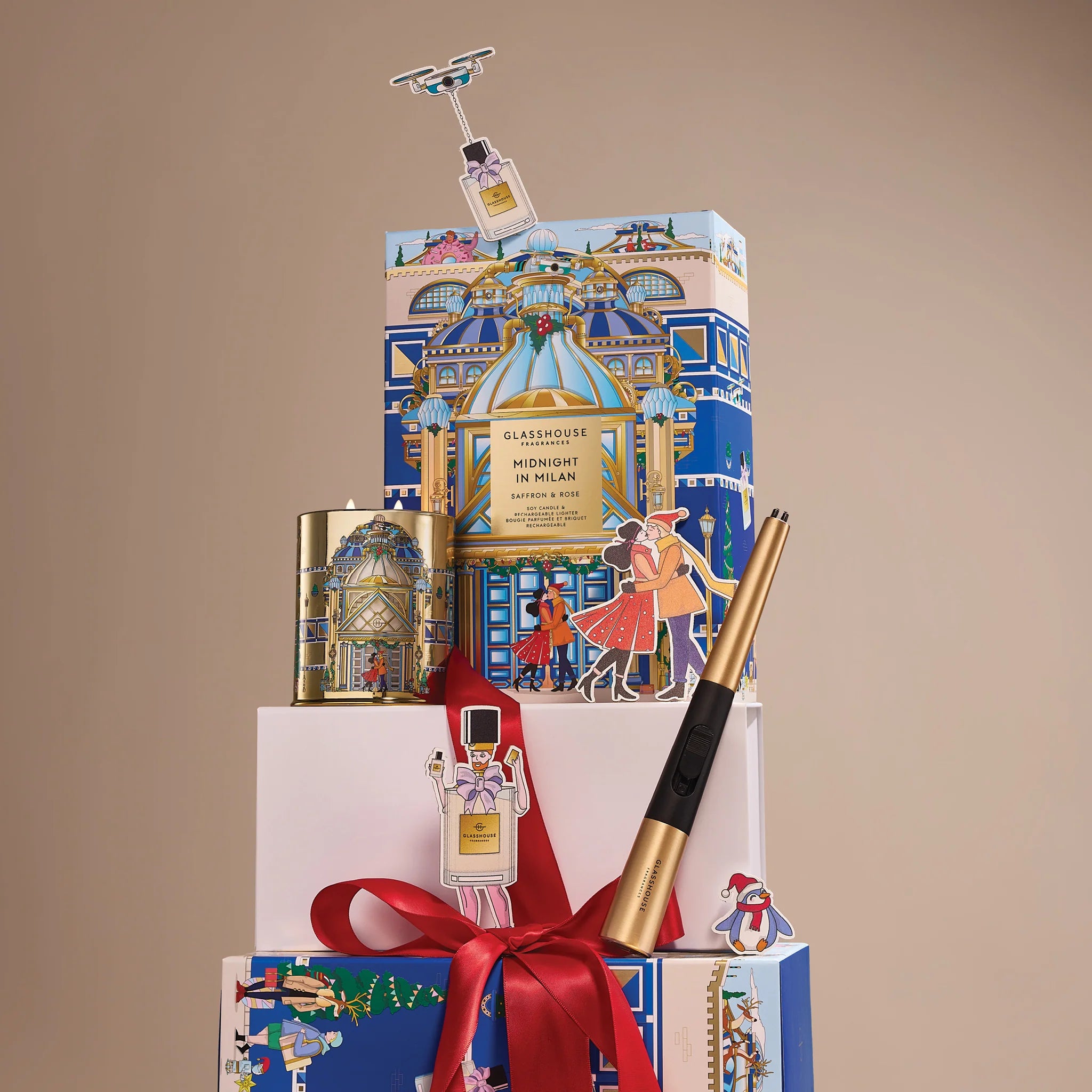 MIDNIGHT IN MILAN CANDLE AND LIGHTER GIFT SET