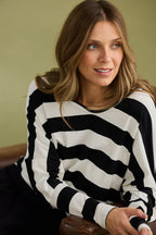 SHRUG TOP BLACK STRIPE