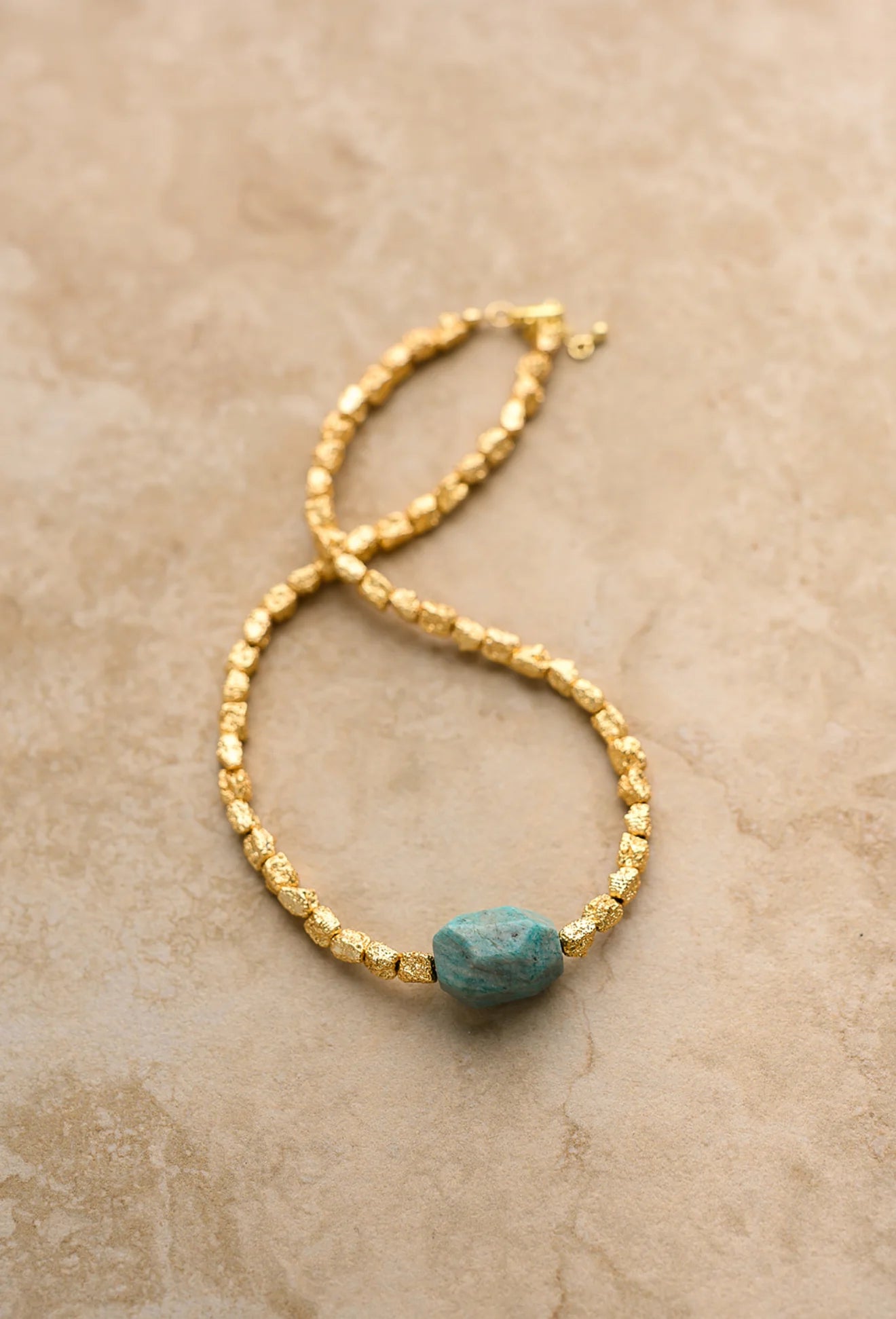 Laguna - Amazonite Stone - Crushed Gold Beads