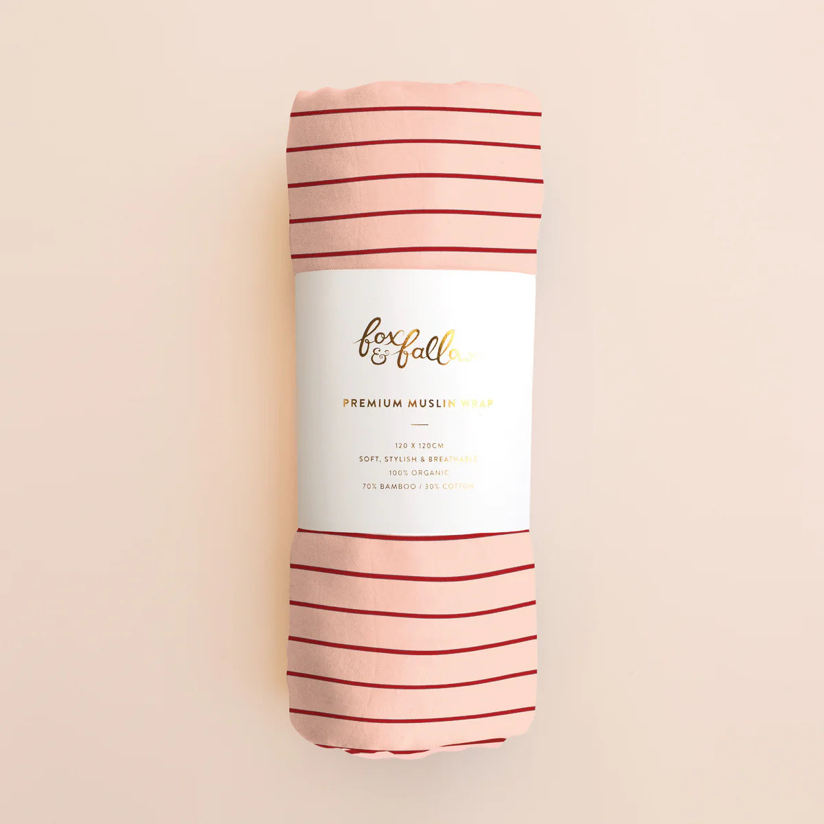 Organic Muslin Wrap - STRAWBERRY STRIPE