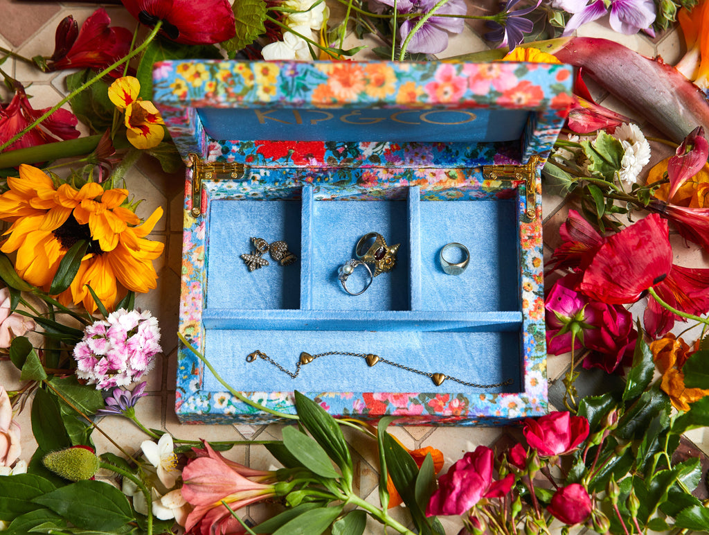 Forever Floral Velvet Jewellery Box