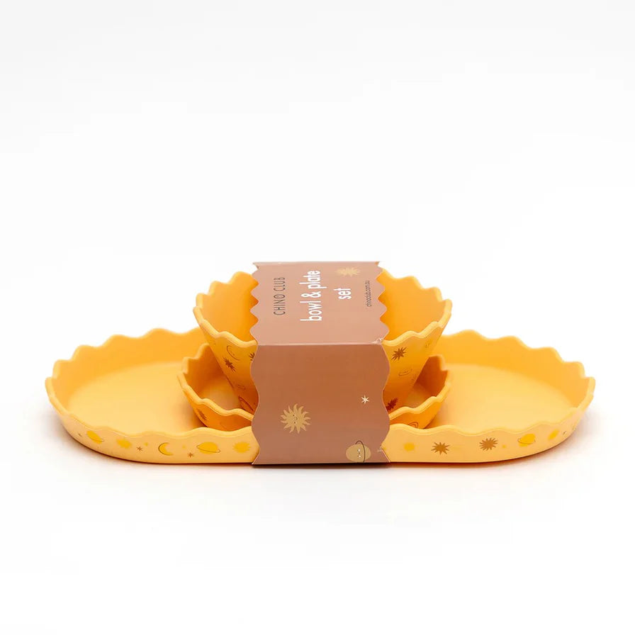 Silicone Wavy Edge Bowl and Plate Set