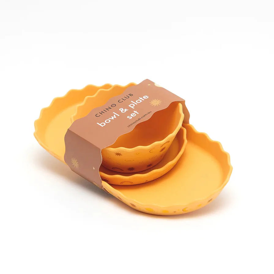 Silicone Wavy Edge Bowl and Plate Set