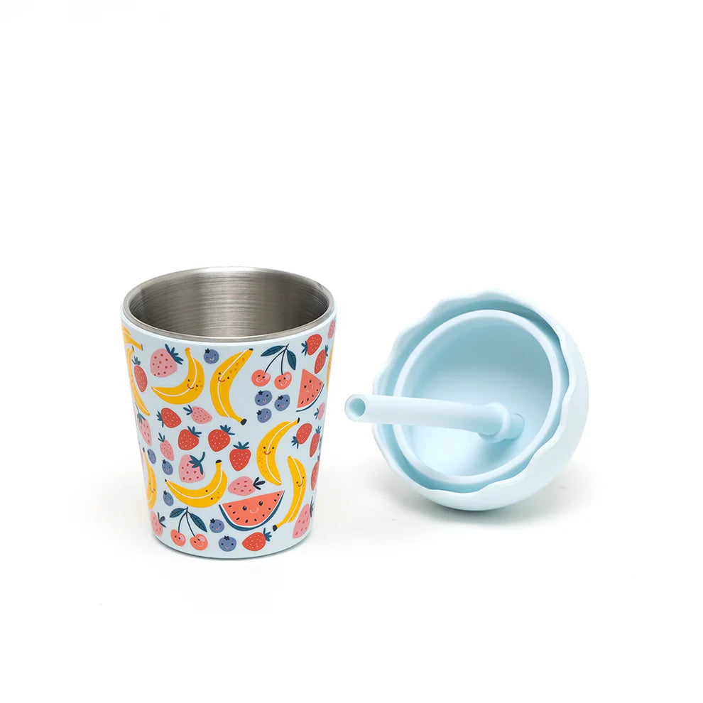 Fruits Blue Mini Smoothie Cup & Straw