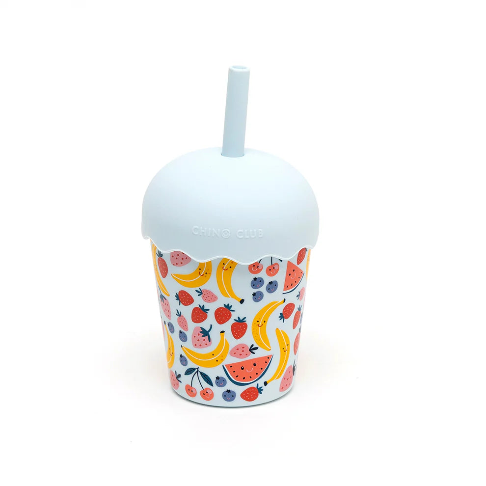 Fruits Blue Mini Smoothie Cup & Straw