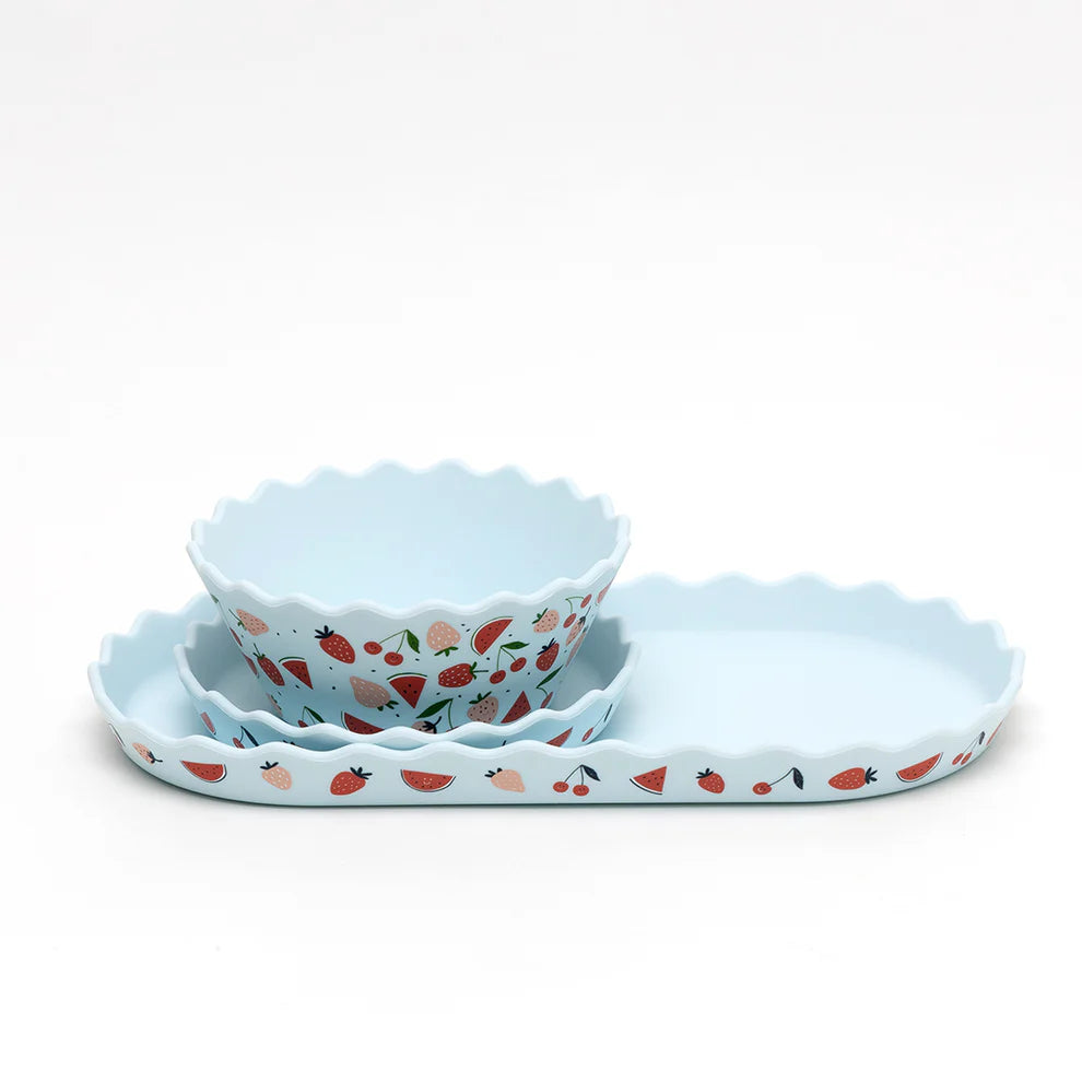 Silicone Bowl and Plate Set - Fruits