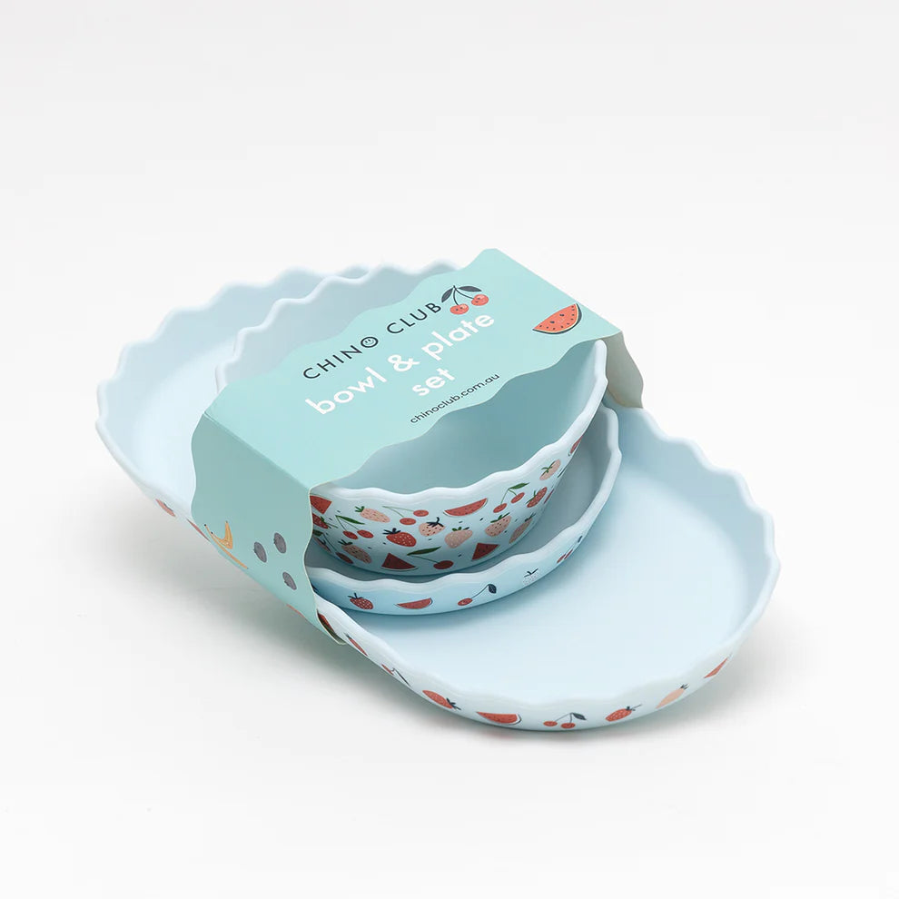 Silicone Bowl and Plate Set - Fruits