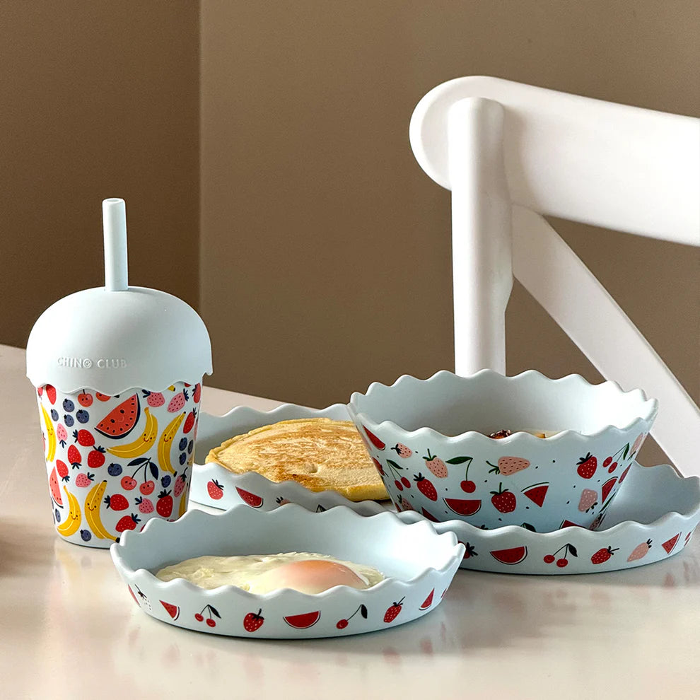 Fruits Blue Mini Smoothie Cup & Straw