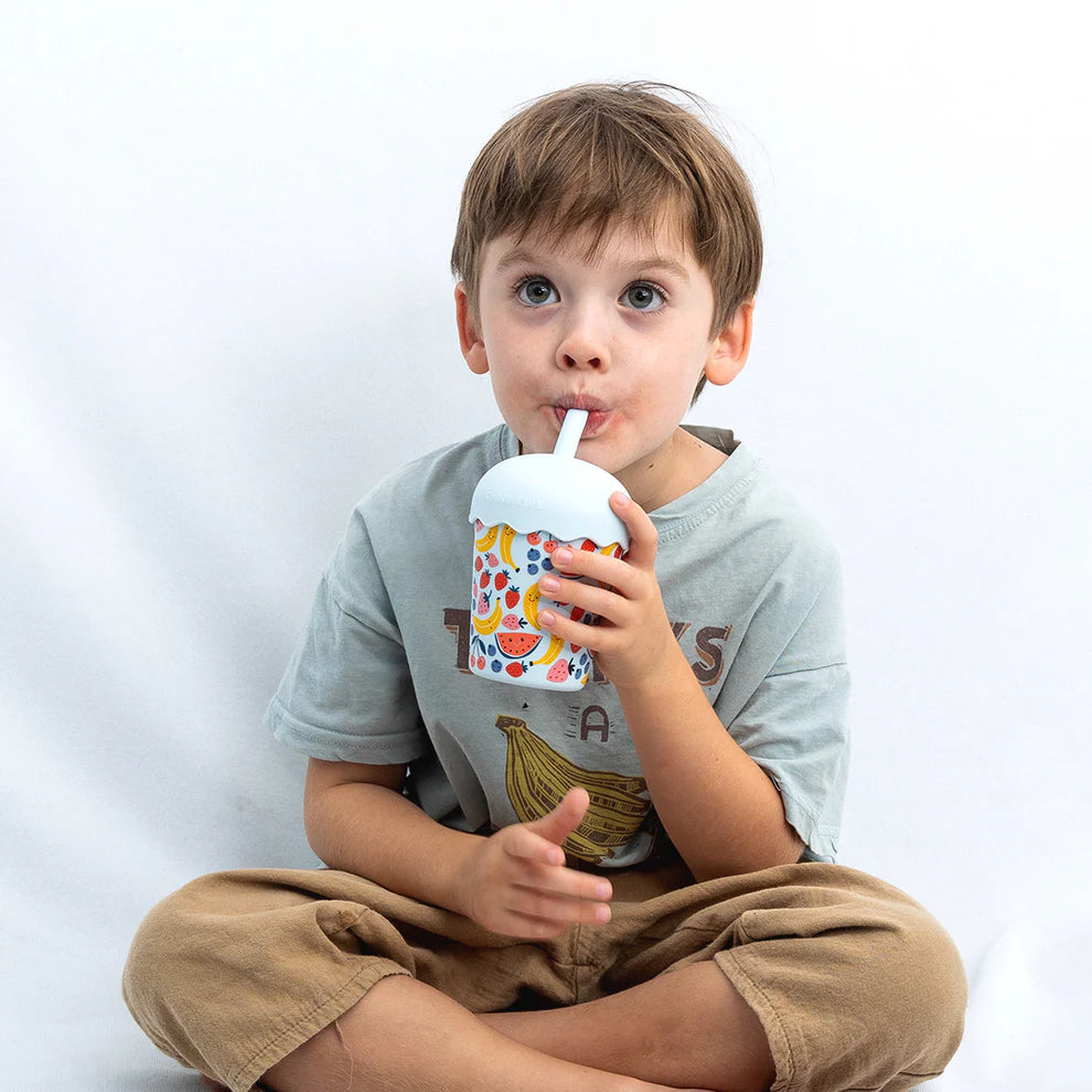 Fruits Blue Mini Smoothie Cup & Straw
