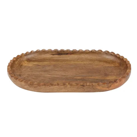 Cheri Oval Wood Tray 25x40cm